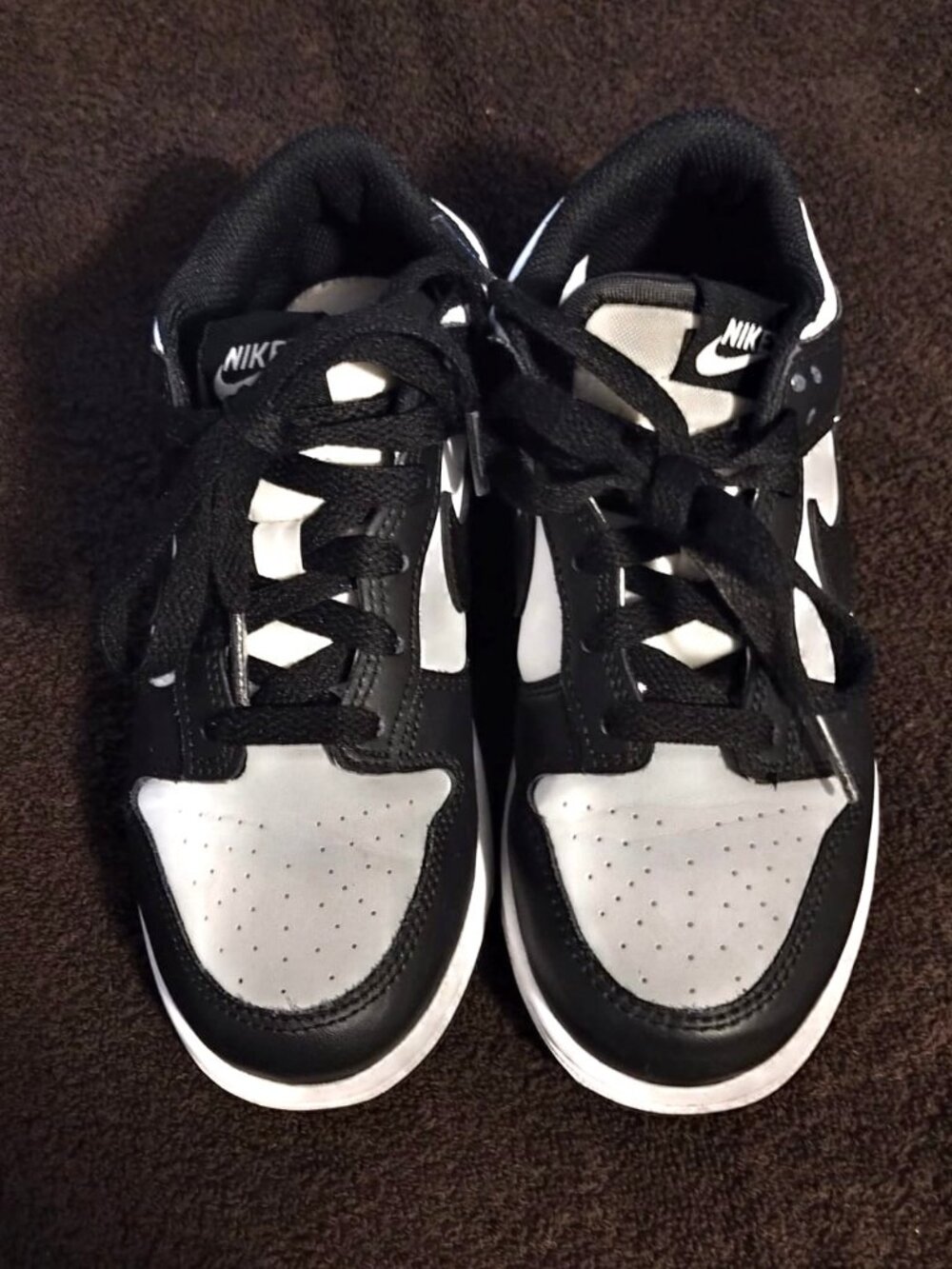 Nike Dunk Low Panda Black White Kids Sneakers Size 2Y PS CW1588-100